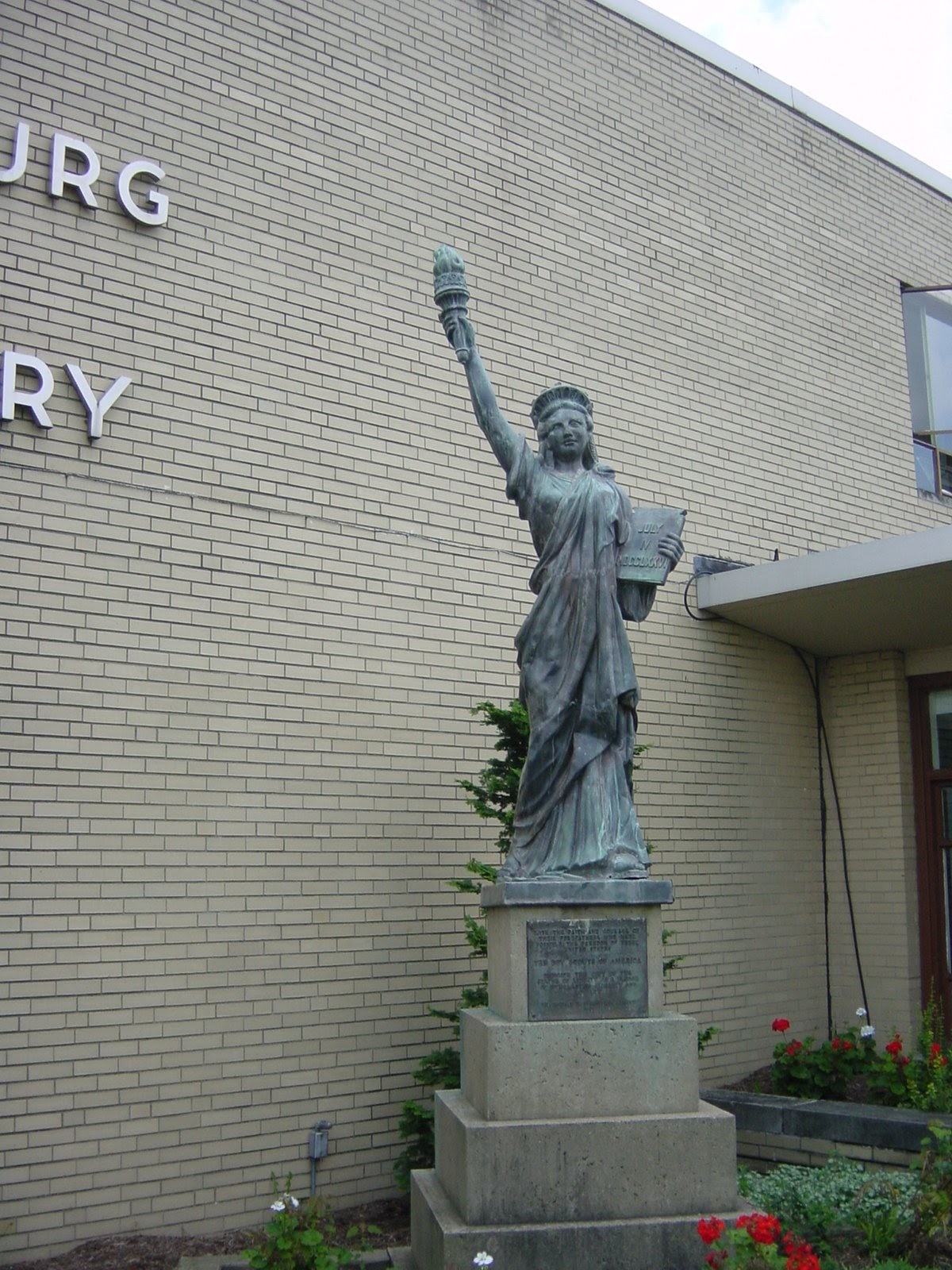 Girl Scout Memorial Outside Bloomsburg Memorial School. Bloomsburg, PA