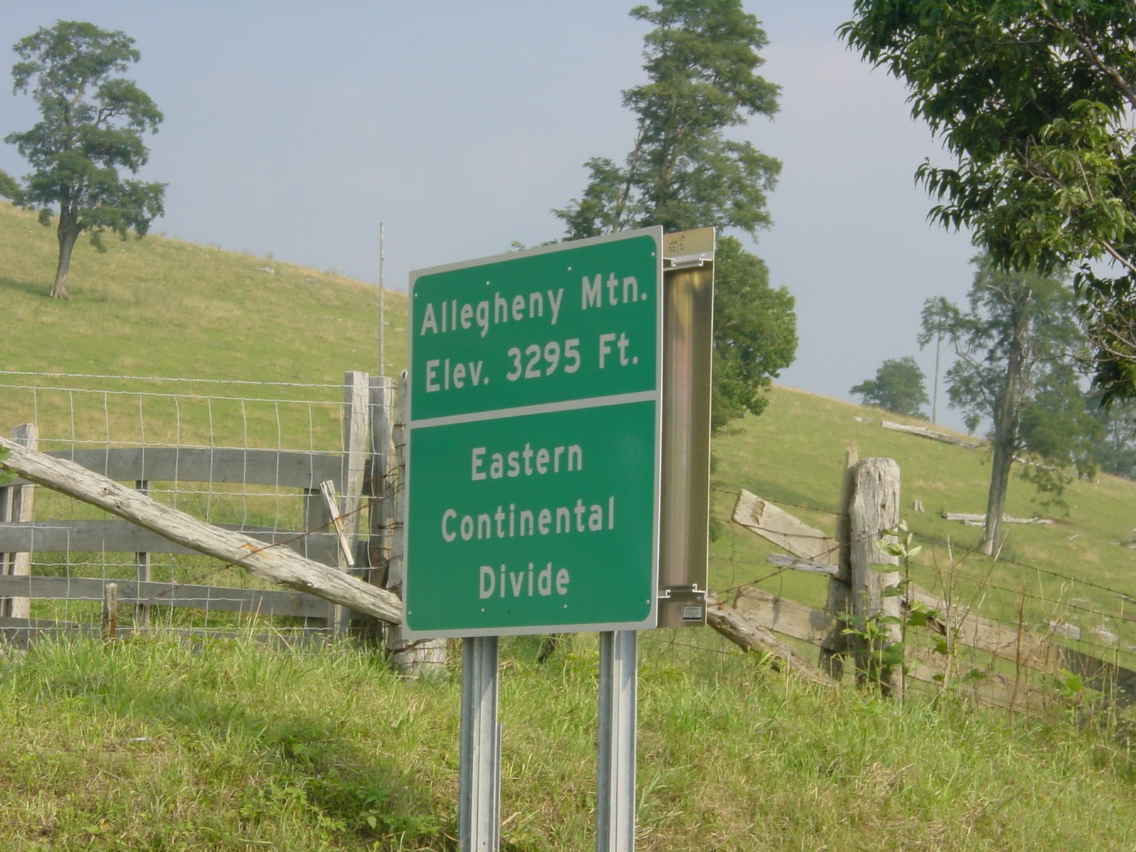 Sign. Eastern Continental Divide. Near next picture. WV