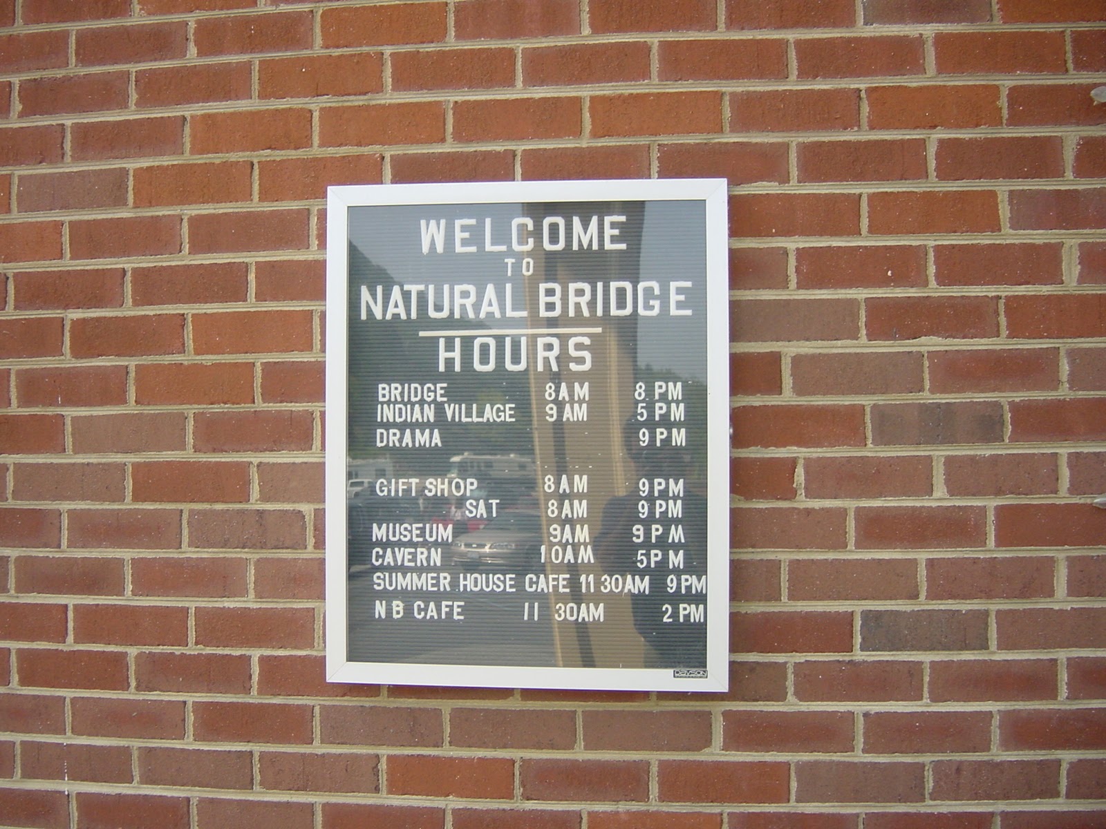 Sign. Natural Bridge. VA