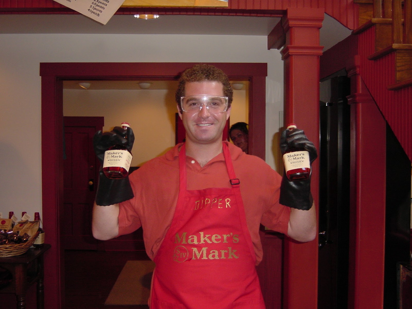 About to dip a bottle. Maker's Mark Distillery