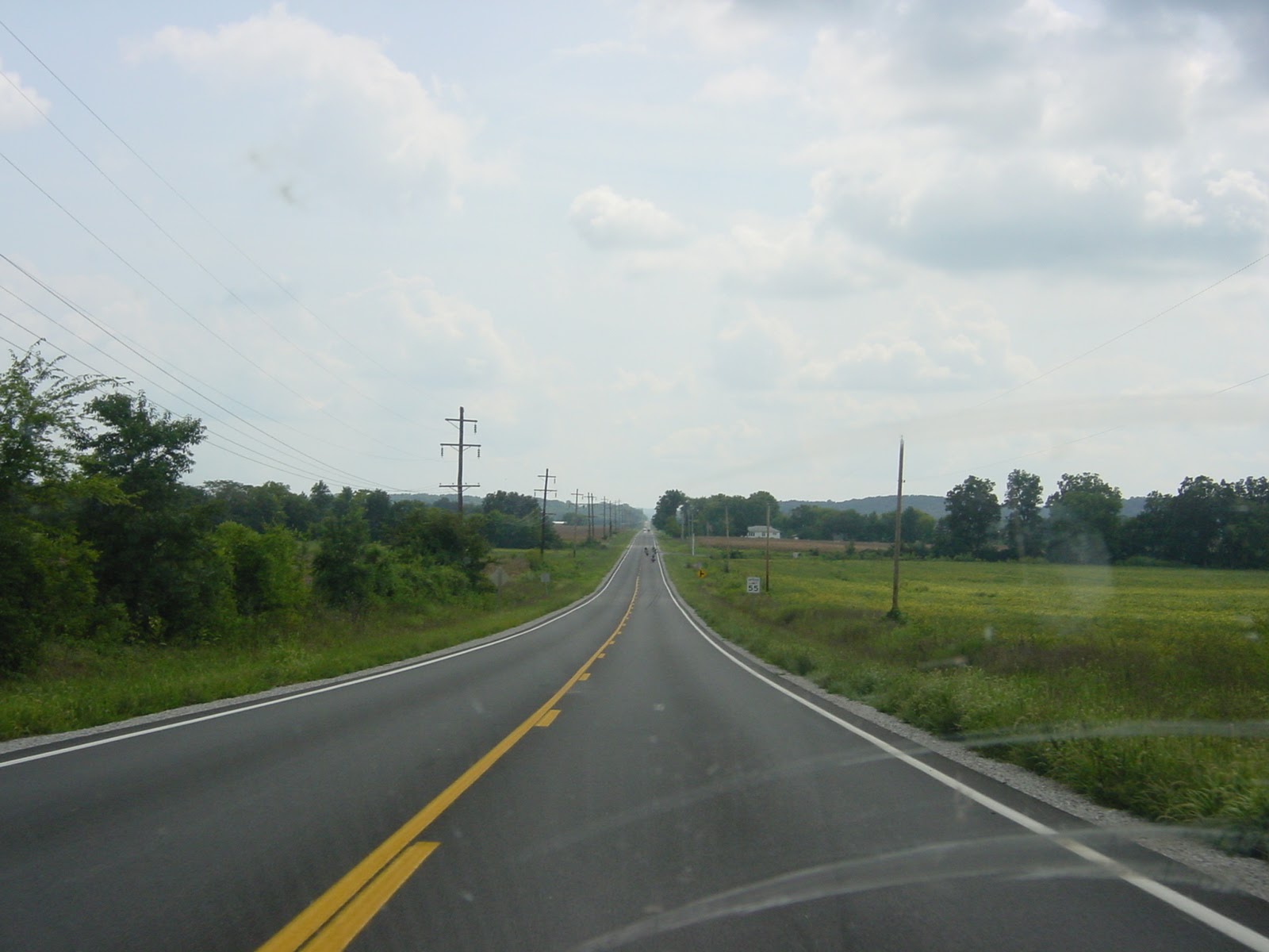 Straightest road I'd seen. Central Illinois