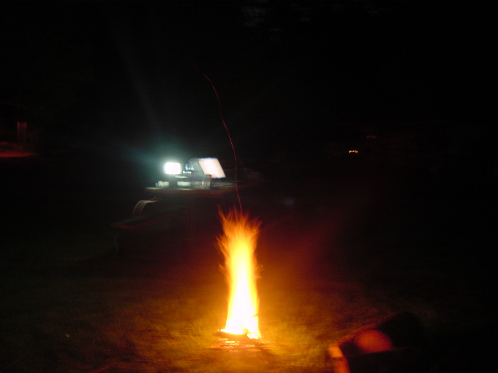 Campfire and Computer.