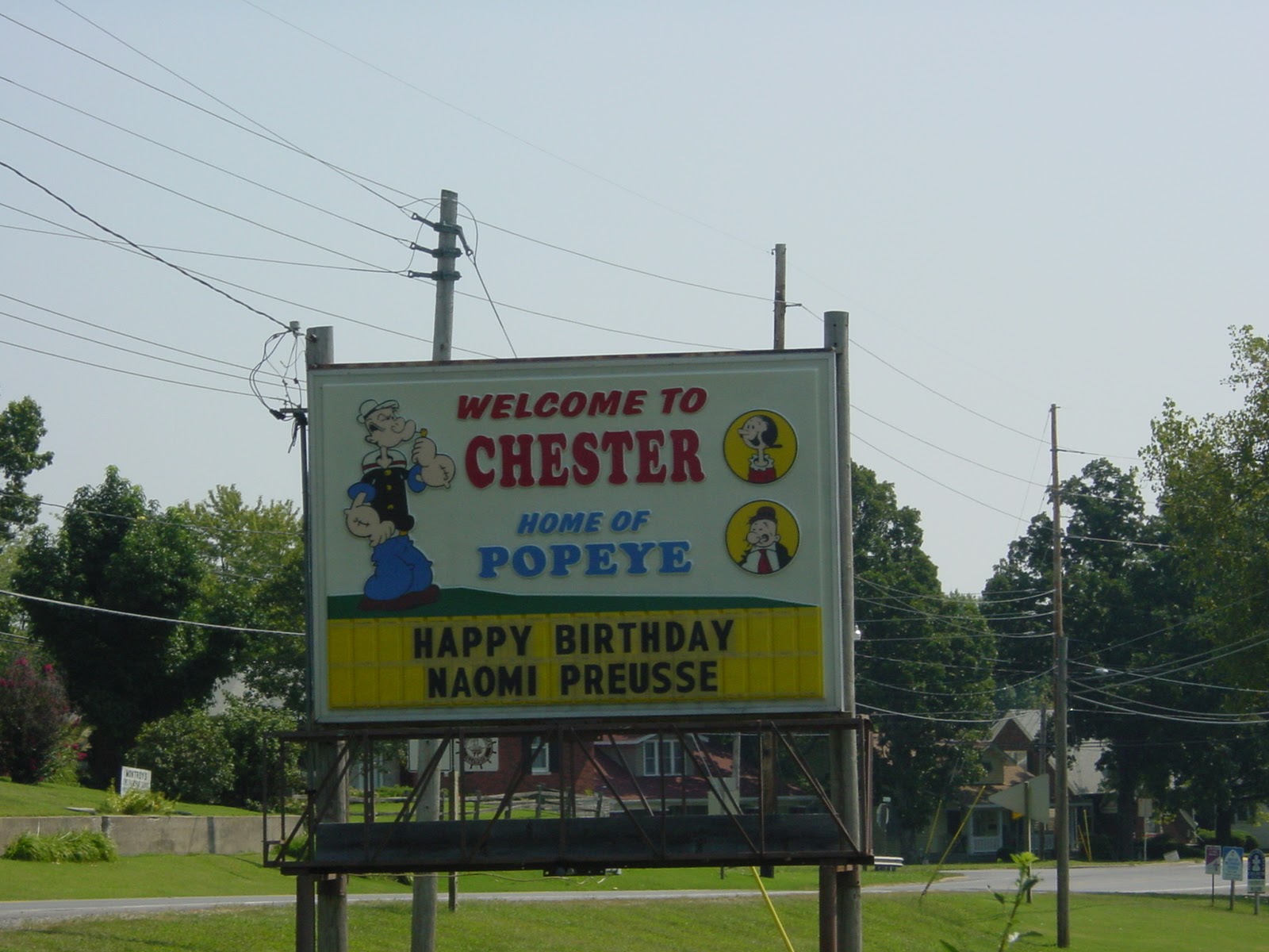 Small town sign. Chester, IL