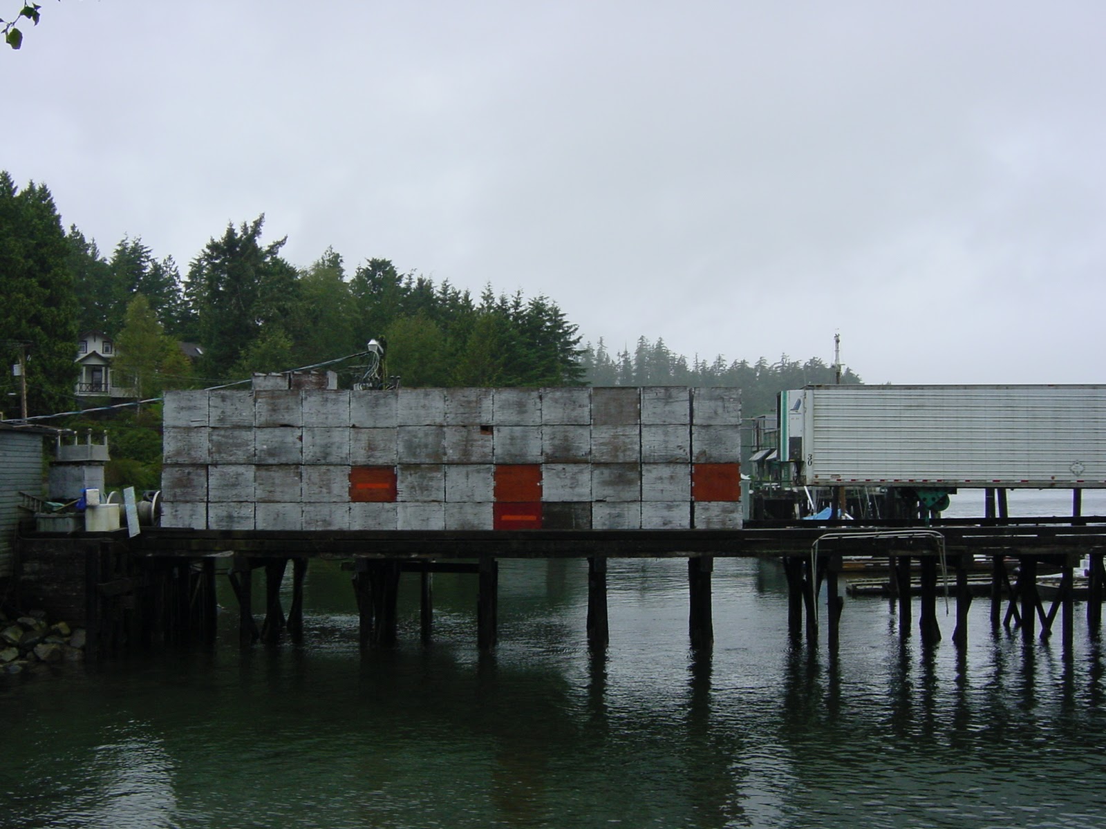 Crates on Pier. Tofino, BC