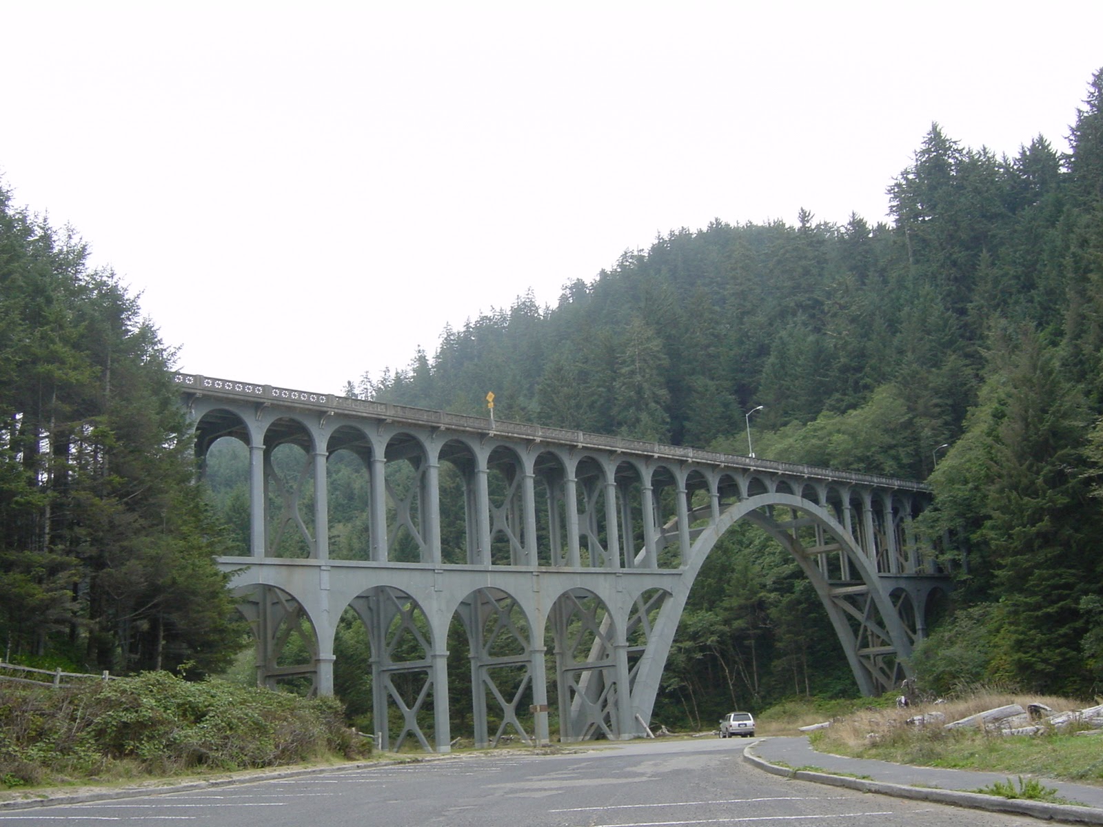 Historic Bridge by lighthouse. En route to Florence, OR